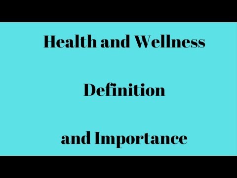 Health and Wellness Definition and Importance