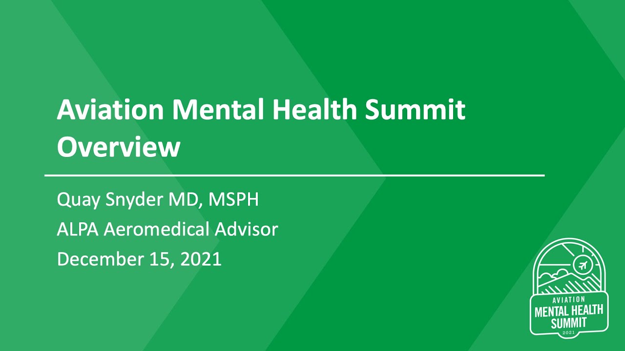 UND Mental Health Summit: Mental Health (Wellness) and Fitness for Flight