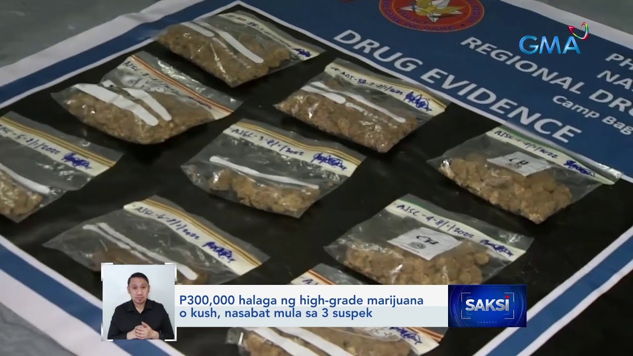 P300,000 halaga ng high-grade marijuana o kush, nasabat mula sa 3 suspek | Saksi