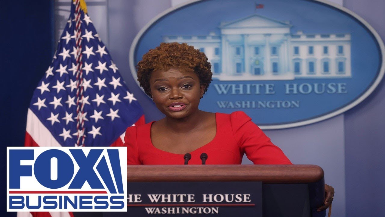 Karine Jean-Pierre holds a White House briefing