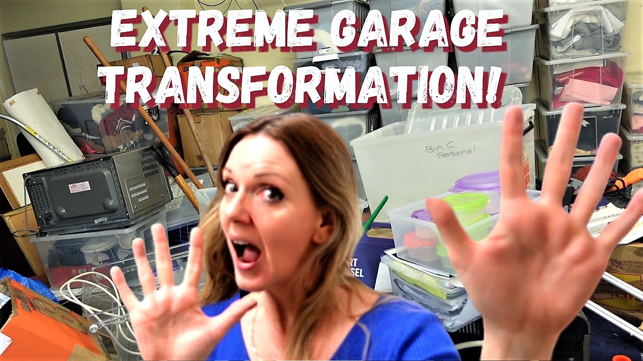 EXTREME GARAGE TRANSFORMATION. Before / After. MASSIVE GARAGE DECLUTTER AND ORGANIZATION.