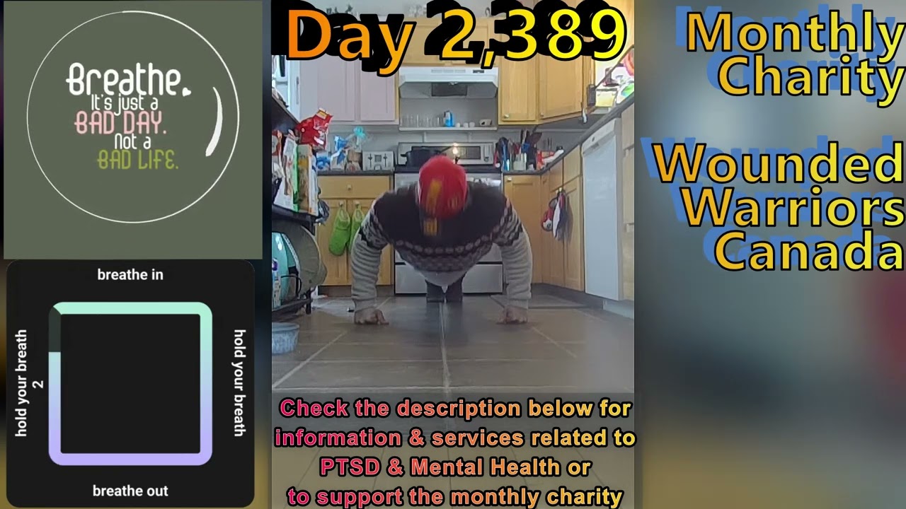 Day 2,389 | 4,512 Days To Go! | Ep 28: 5 Sets of 22 Push Ups Challenge for Wounded Warriors Canada