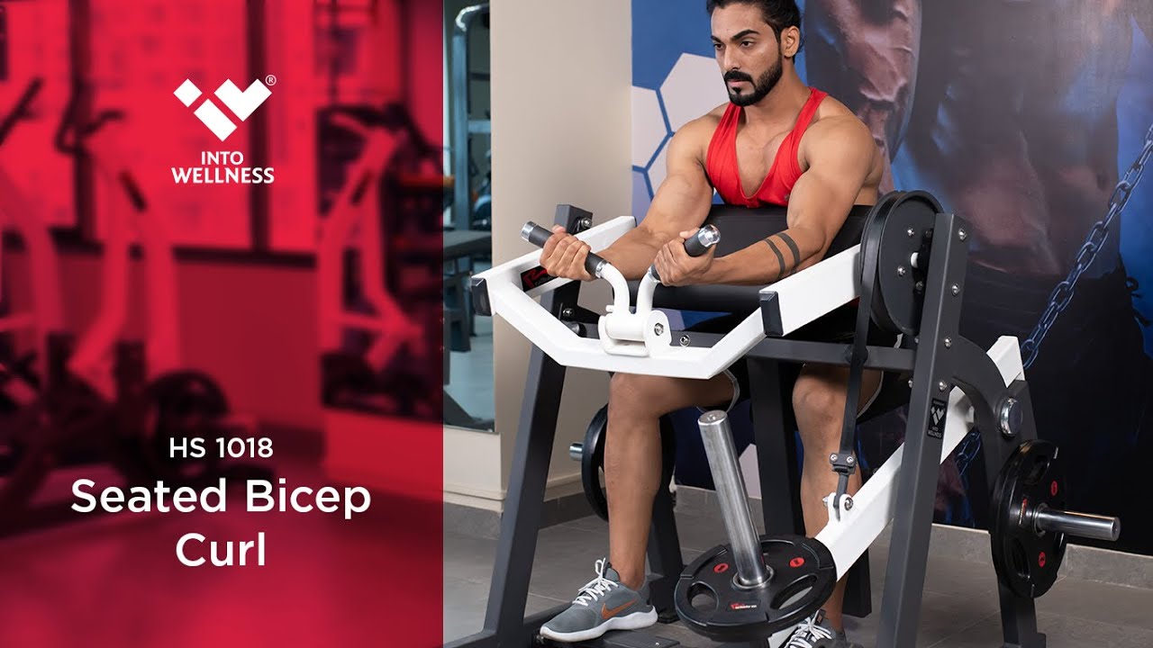 Build Your Biceps Using HS 1018 Seated Bicep Curl by Into Wellness/Realleader USA