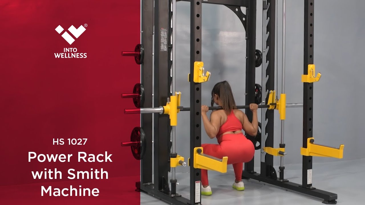 Multiple Exercises with HS 1027B Power Rack with Smith Machine by into Wellness/Realleader USA