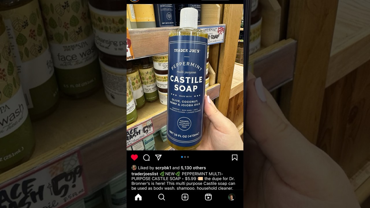 *New Trader Joe’s Peppermint Castile Soap 😱