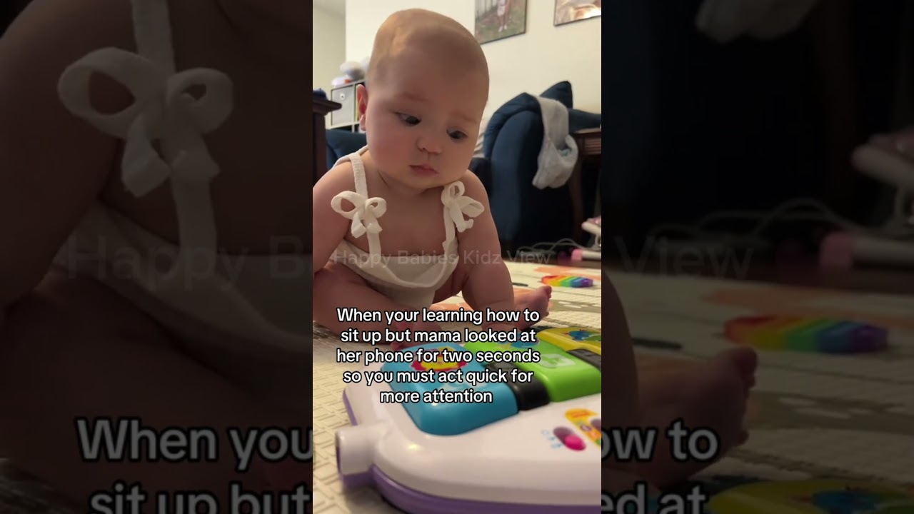 Baby try balancing to Sit cute 🥰 Happy Babies Kidz View 💕 #happybabieskidzview