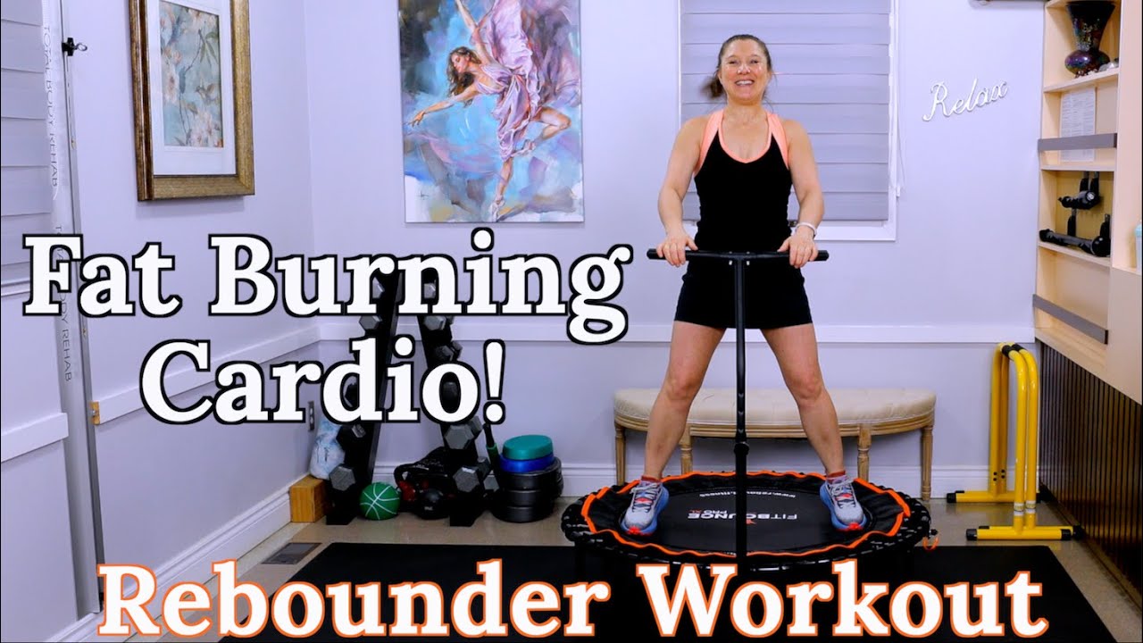 Rebounder workout beginner. Rebounder exercises for Weight Loss + Toning. Fitness Trampoline. Cardio